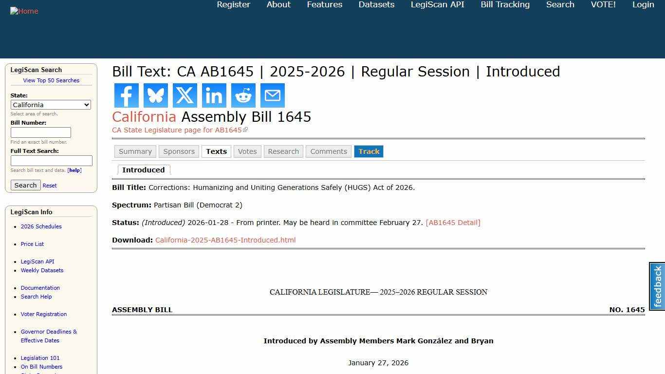 Bill Text: CA AB1645 2025-2026 Regular Session Introduced LegiScan